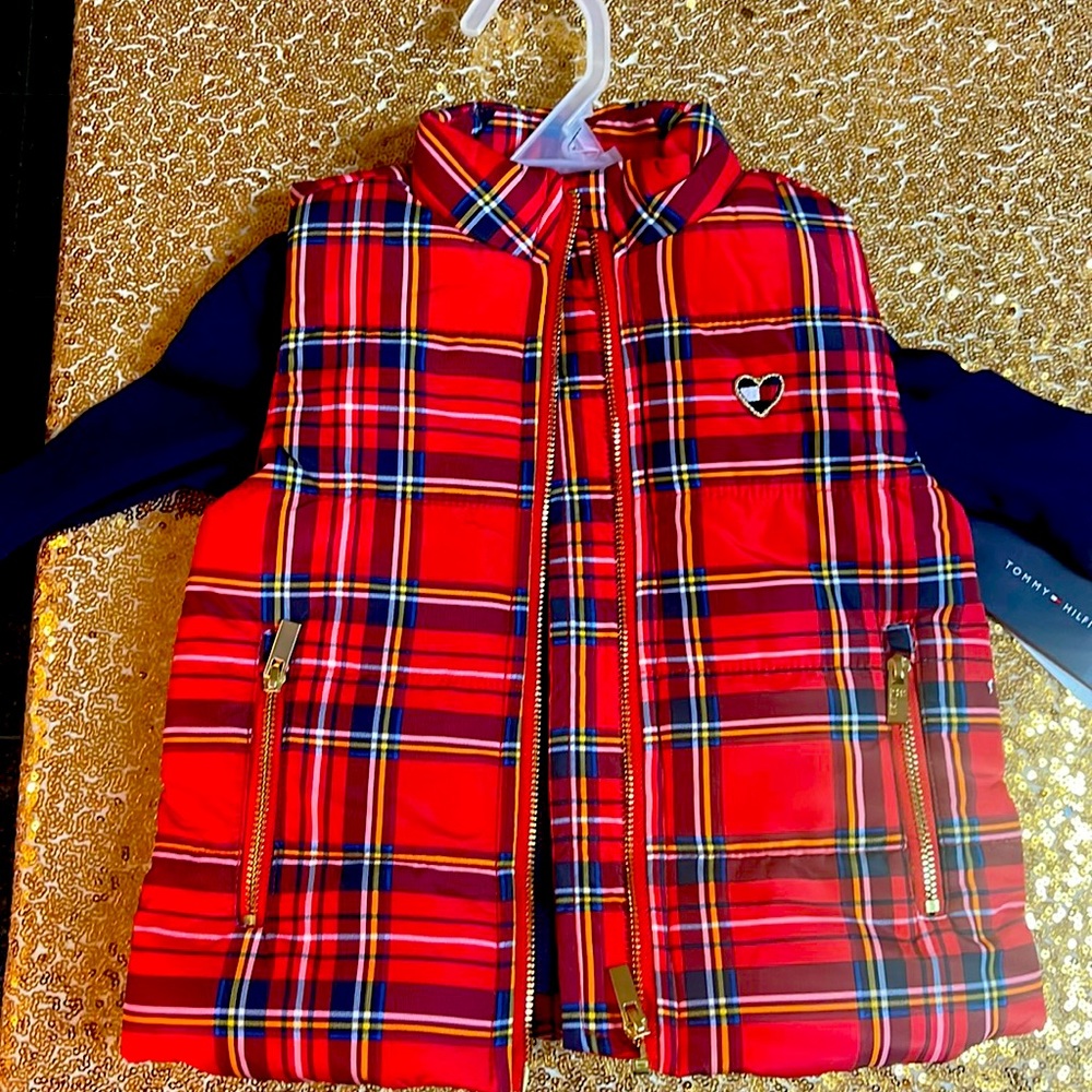 Blue and Red Plaid Tommy vest and shirt